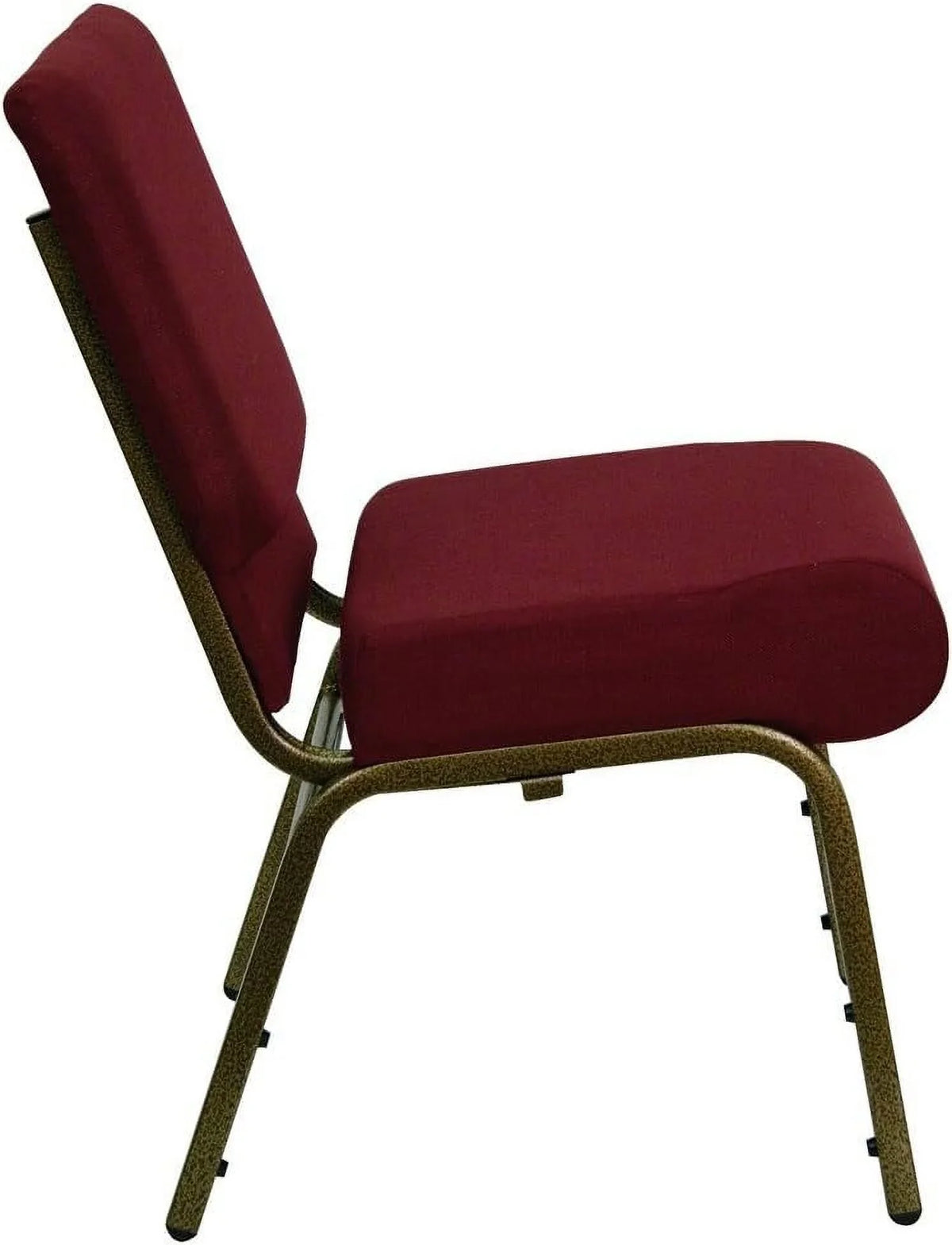 Hercules Series 21''W Stacking Church Chair In Burgundy Fabric - Vein Frame