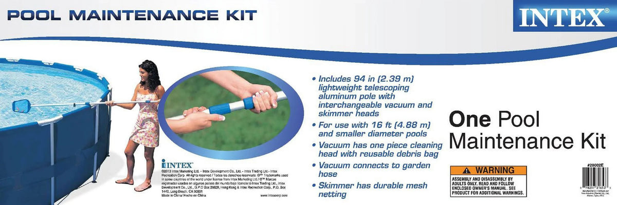 Intex 10' X 30" Prism Frame Above Ground Swimming Pool And Maintenance Kit