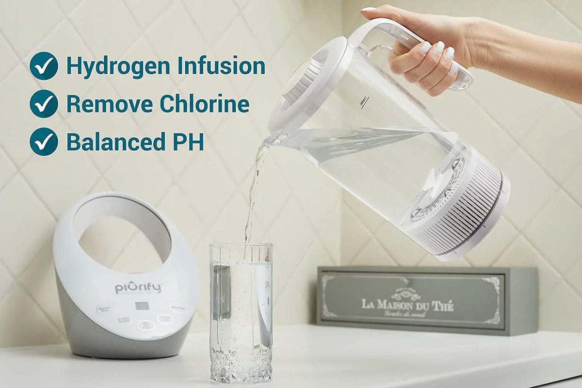 Levels Hydrogen - Electrolysis SPE Generator and Alkaline PH Pitcher Sulf Purified with Balanced Jug liquid Technology. Hydrogen Concentrator liquid liquid PEM and Calcium Filtered with Rich