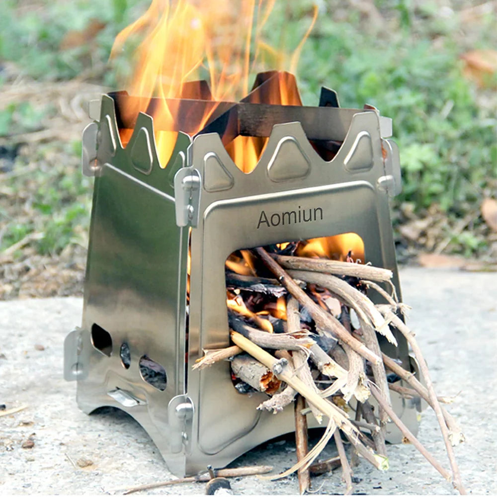 Aomiun Compact Folding Wood For Outdoor Camping Cooking Picnic