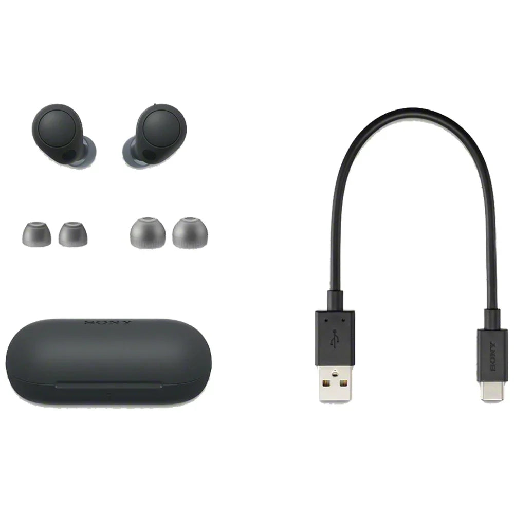 Earbud Mic Canceling Resistance, Black liquid IPX4 Truly with Open and WF-C700N in-Ear Box Headphones Wireless Bluetooth Noise
