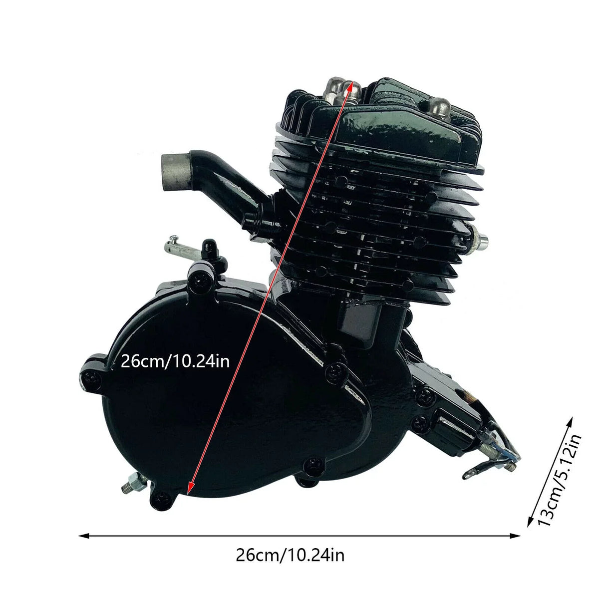 Miumaeov 80Cc 2-Stroke Full Assembled Motorized Bike Bicycle Motor Petrol Gas Engine Single Cylinder Air-Cooled Black