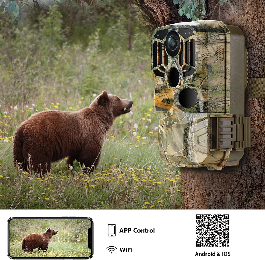 Vision Camera H80 with 20MP Bluetooth CAMPARK Waterproof Game WiFi Trail Hunting 1296P Camera Nigth