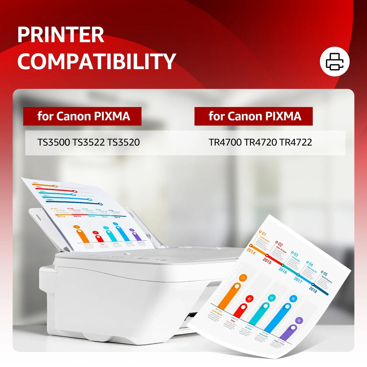 275Xl Ink Cartridges Replacement For Canon Ink 275 And 276 For Pixma Ts3520 Ts3522 Ts3500 Tr4720 Tr4700 Printers(Black And Color, 2 Pack)