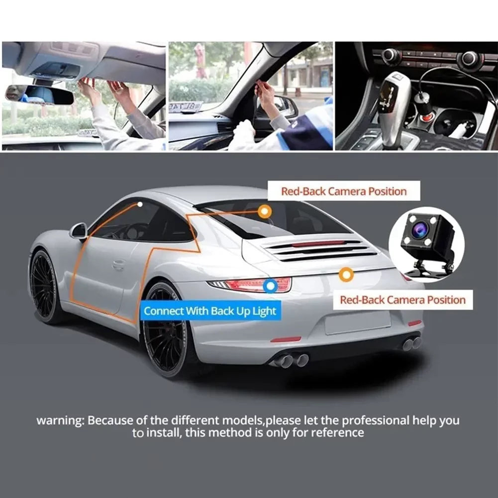 Front And Rear Camera Hd Dash Cam 2\\\" Triple Lens Car Dvr Video Driving Recorder
