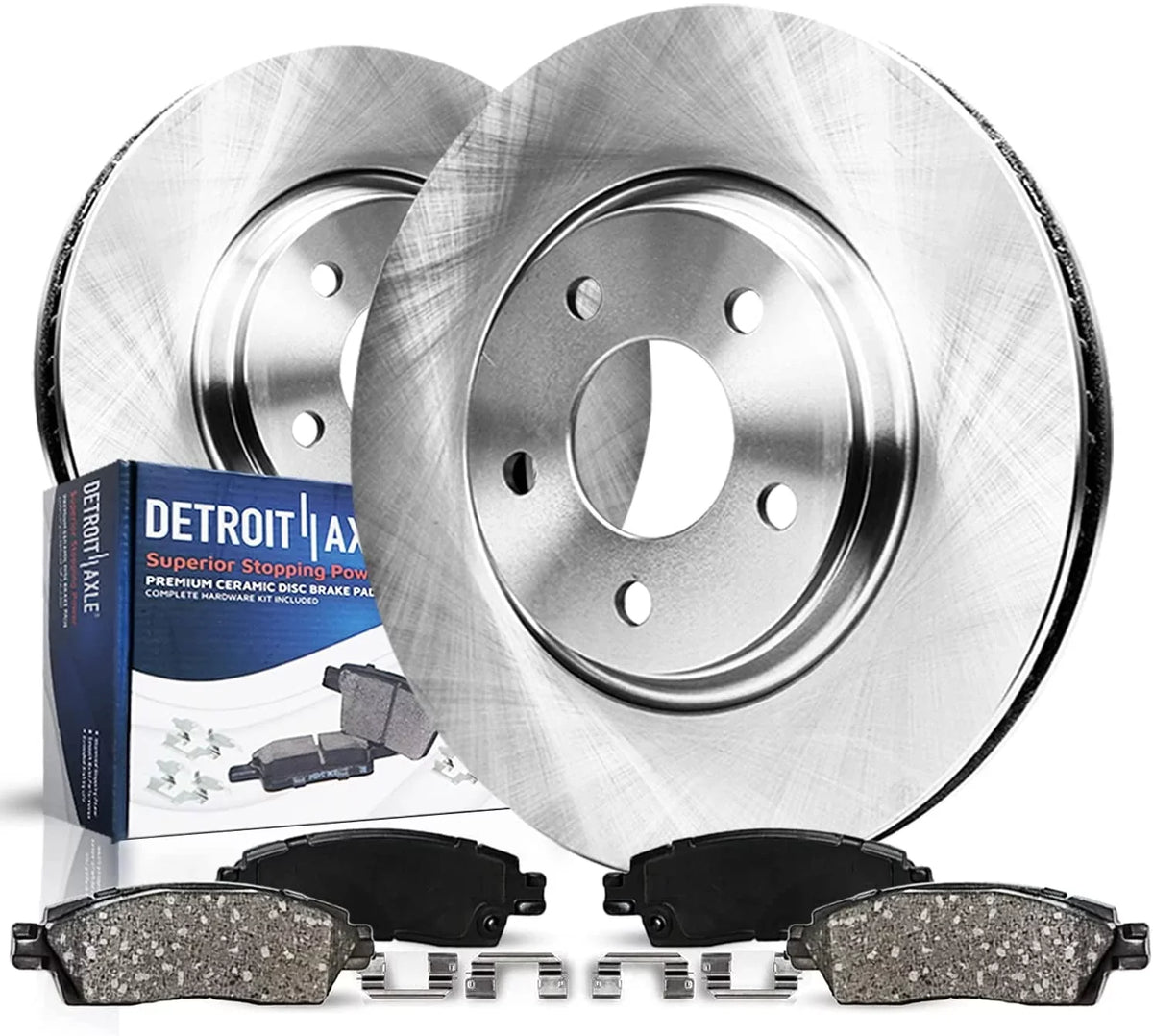 Detroit Axle - Front Brake Kit For 13-20 Ford Fusion, 13-16 Lincoln Mkz Replacement 2013 2014 2015 2016 2017 2018 2019 2020 Disc Brakes Rotors Ceramic Brake Pads: 11.81'' Rotors