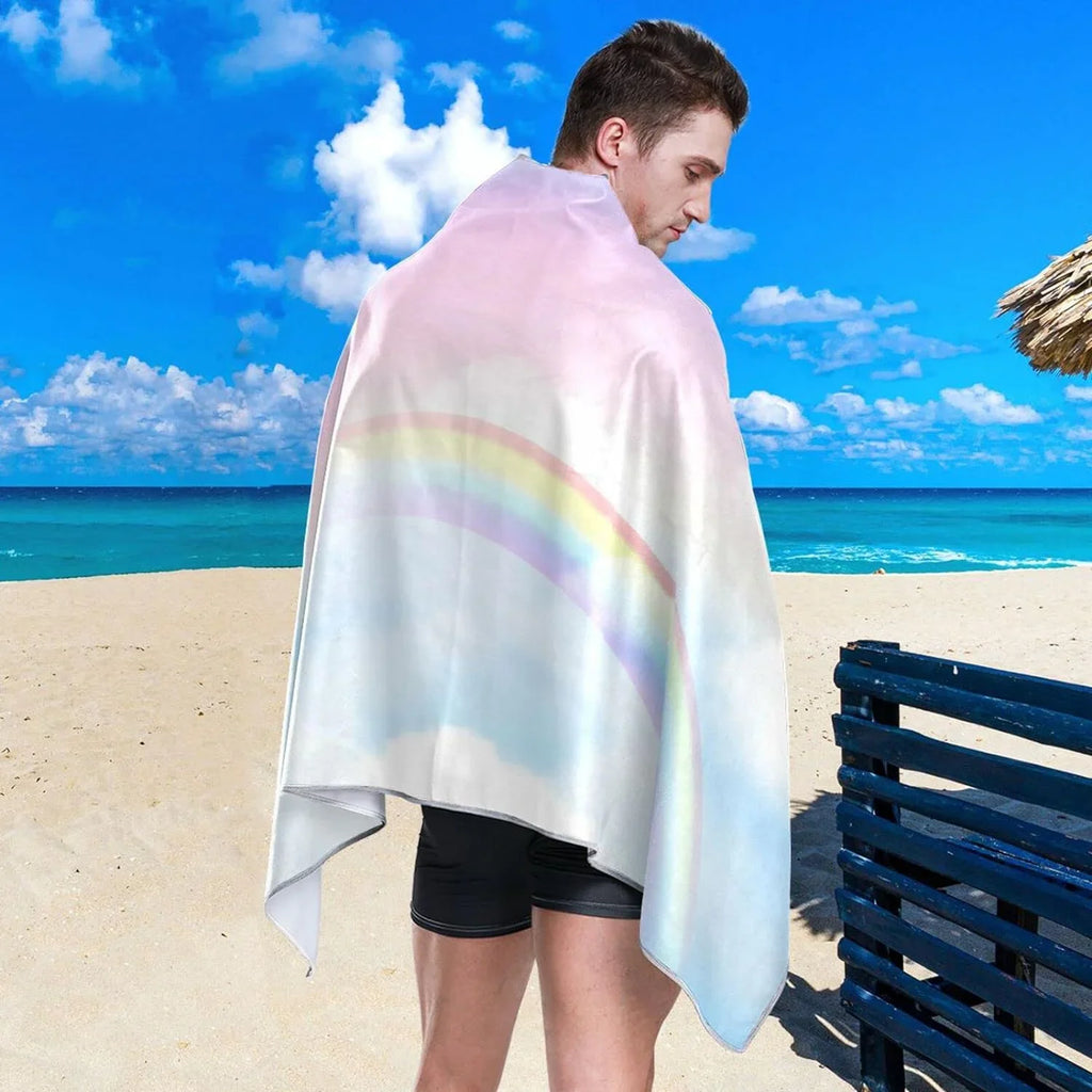 Bestwell - for Beach Sky Holiday（294） Lightweight Rainbow Camping Towel Compact Towel Absorbent Swimming Oversized Magical Super Quick Travel Dry - Towels