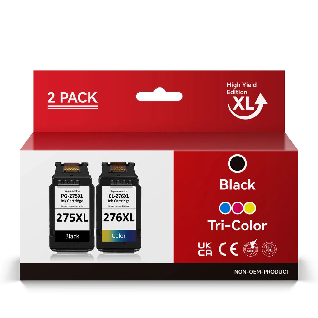 Replacement Pg-275Xl Pg 275 Xl Cl-276Xl Cl 276 Xl High Yield Ink Cartridge Compatible For Canon Pixma Ts3500 Ts3520 Ts3522 Tr4700 Tr4720 Tr4722 Printer (Black And Tri-Color, 2 Pack)