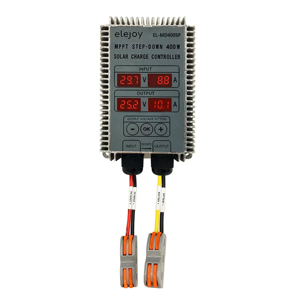 Output Battery Recharging Waterproof 10~30V LED (Optional) Real-time Dustproof Solar MPPT CACAGOO Step-down 200W/300W/400W Display Tracking Adjustable Controller Voltage