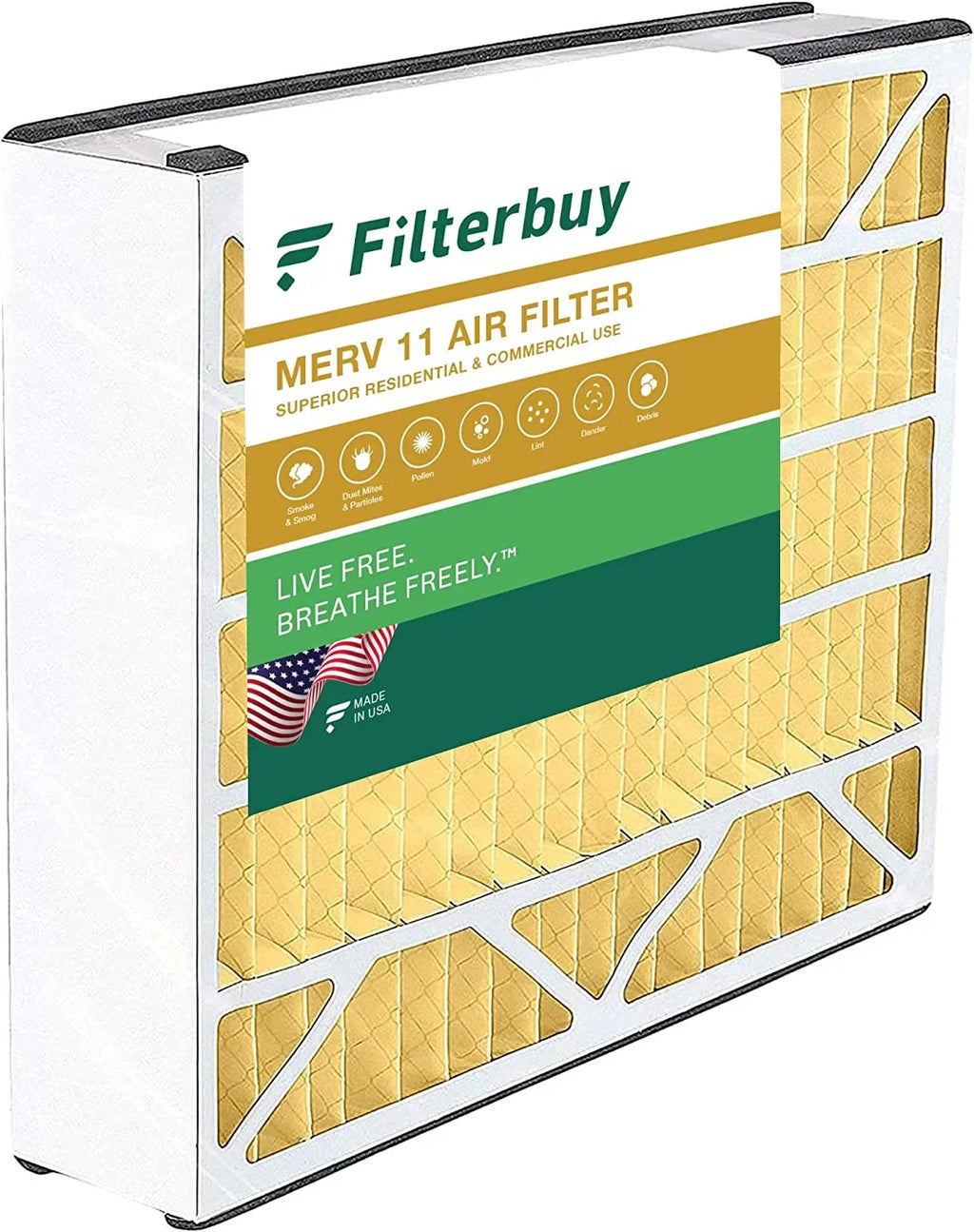 for Air Pleated 255649-105 Filters MERV 16x25x5 Furnace Trion Filterbuy HVAC Bear AC Air (1-Pack) 11