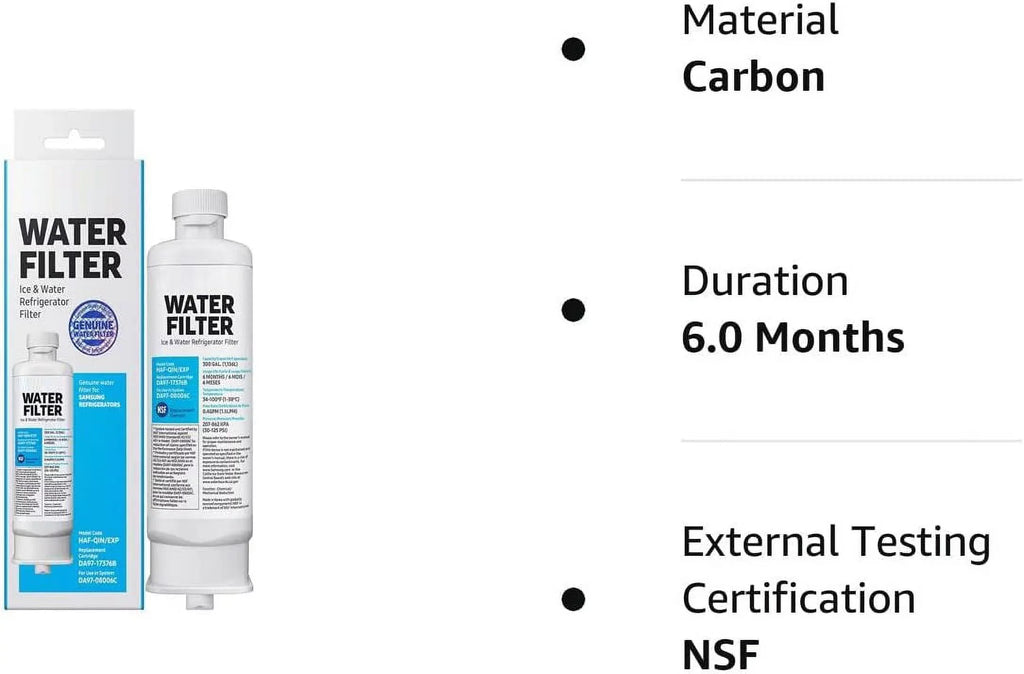 (Packaging Vary) HAF-QIN/EXP, Filter Samsumg HAF-QIN DA9717376B liquid for DA97-17376B Refrigerator May Replacement RF23M8070SG,3-Pack