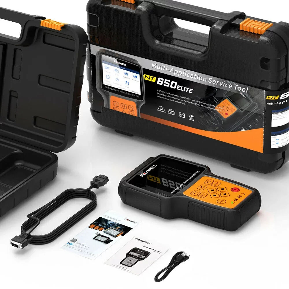 with Code TPMS DPF Air NT650 EPS Reset Light FOXWELL Oil II Car ABS OBD2 Battery Scanner Registeration TPS Automotive Reader EPB OBD Bag Elite SAS