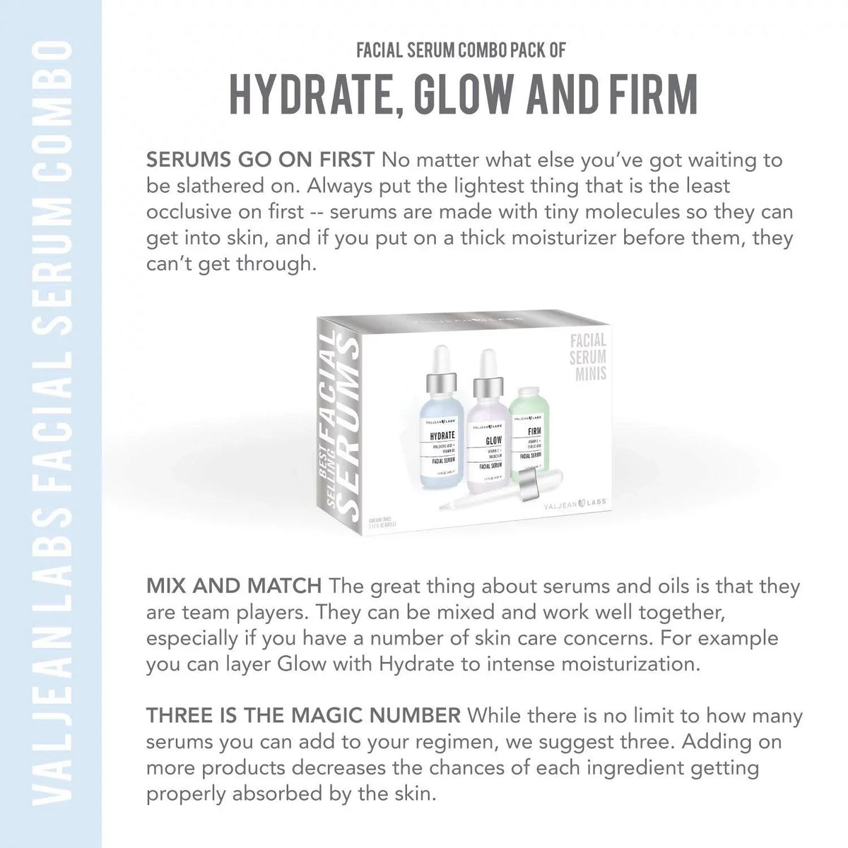 Hydrate, Bottles Supercharged, Combo Free, Serum, Targeted and Skincare Labs Ingredients - Glow, Cruelty of Free, Pack Facial Paraben - Valjean 1oz Firm