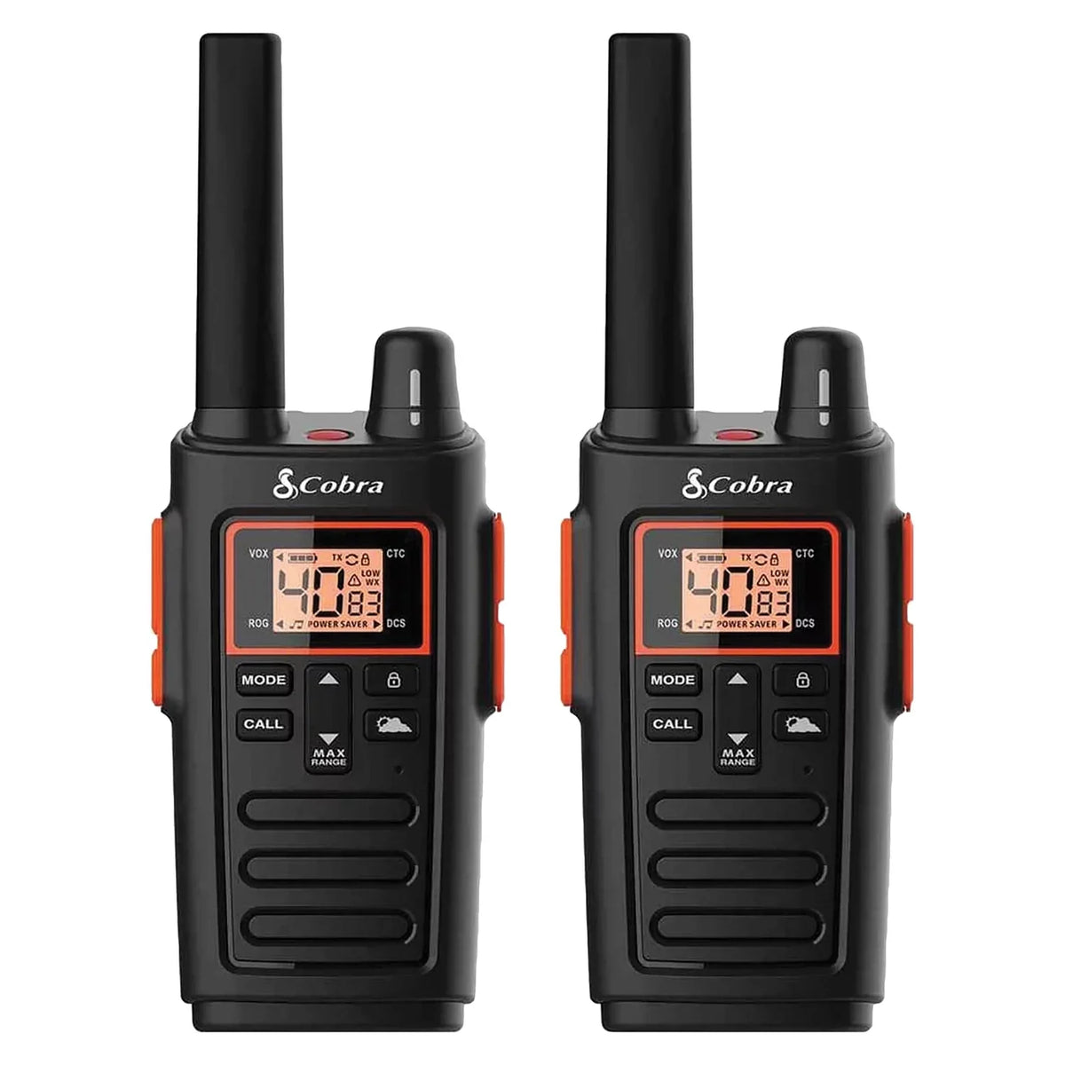 Cobra Rx380 Walkie Talkies For Adults - Rechargeable, 40 Preset Channels, Long Range 32-Mile Two-Way Radio Set (2-Pack)