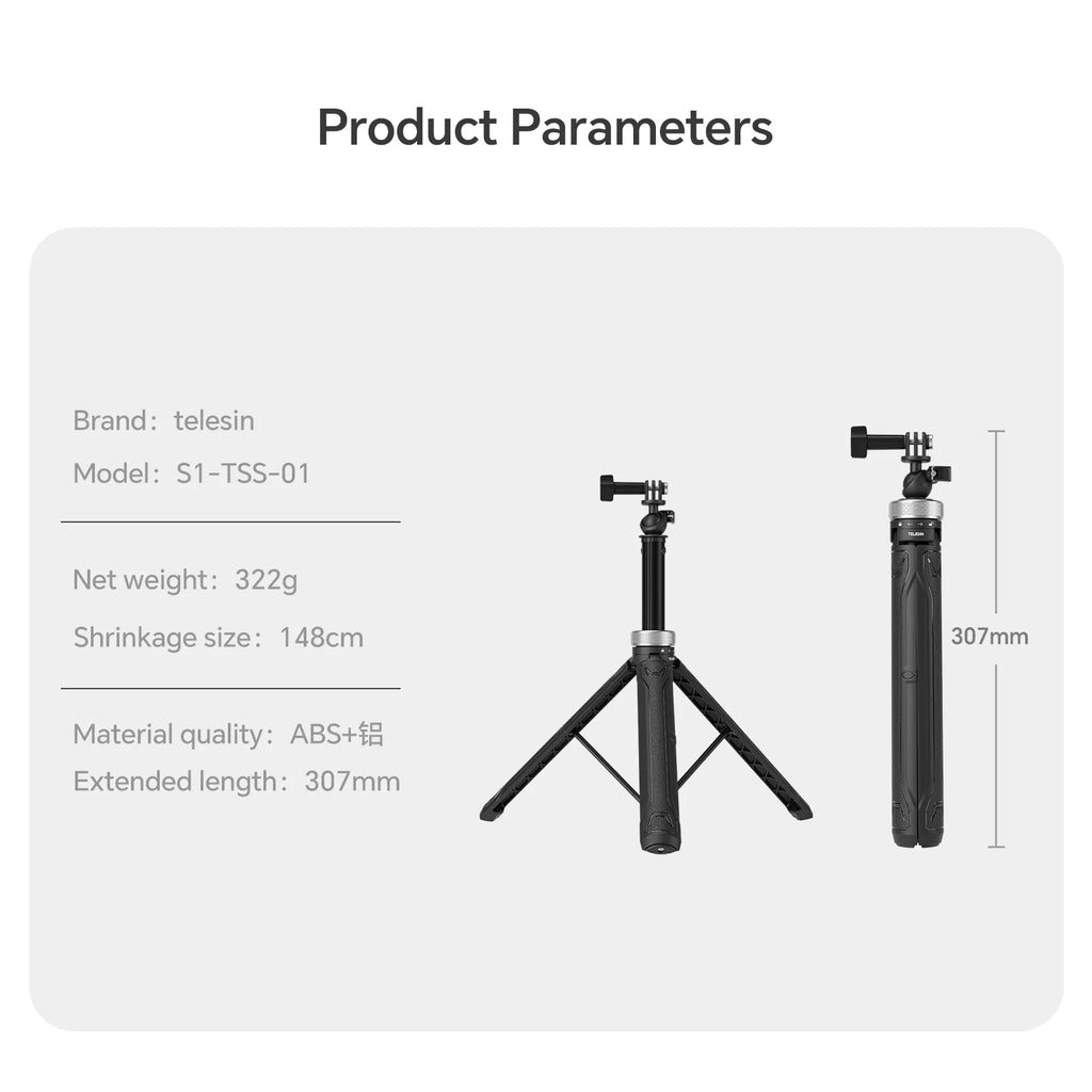 Selfie Action Selfie 360° 5 12 9 Foldable 11 GoPro 1.5M Stick Tripod 8 Stick 7 DJI For 10 Hero Rotation Insta360 Osmo 6