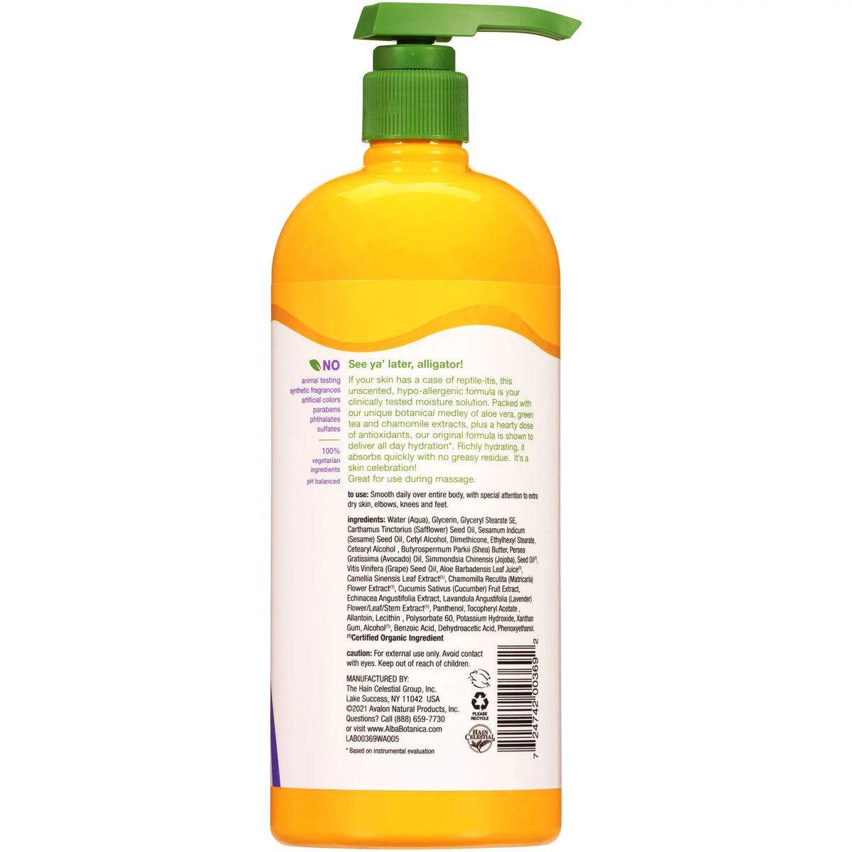 Emollient Oz Lotion, Body Very Original, Unscented Alba 32 Botanica