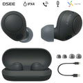 Earbud Mic Canceling Resistance, Black liquid IPX4 Truly with Open and WF-C700N in-Ear Box Headphones Wireless Bluetooth Noise