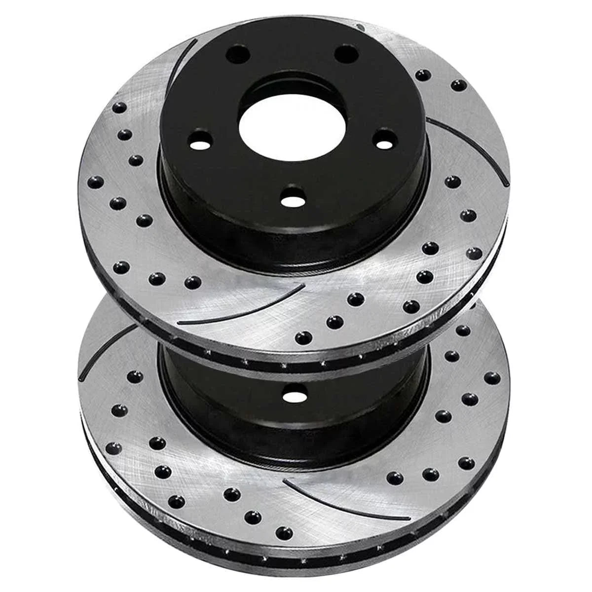 and Driver 2007-2010 Dodge Front 2008-2017 Mitsubishi 2 Caliber Slotted Brake Black FWD 2011 1.8L Passenger 2.4L of 2012 2.0L Rotors AWD Lancer for Drilled Pair AutoShack Replacement PR63039LR Side