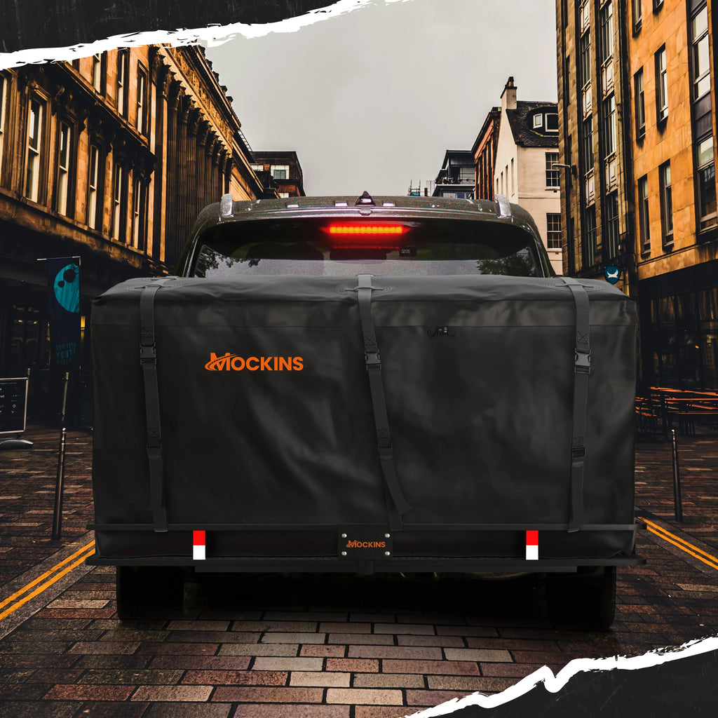 500lbs Bag Mockins | & Foldable Arm Hitch Cap. Basket XXL 70"x30"x6" Cargo Hitch 40 Carrier Hitch Trailer with CF Mount