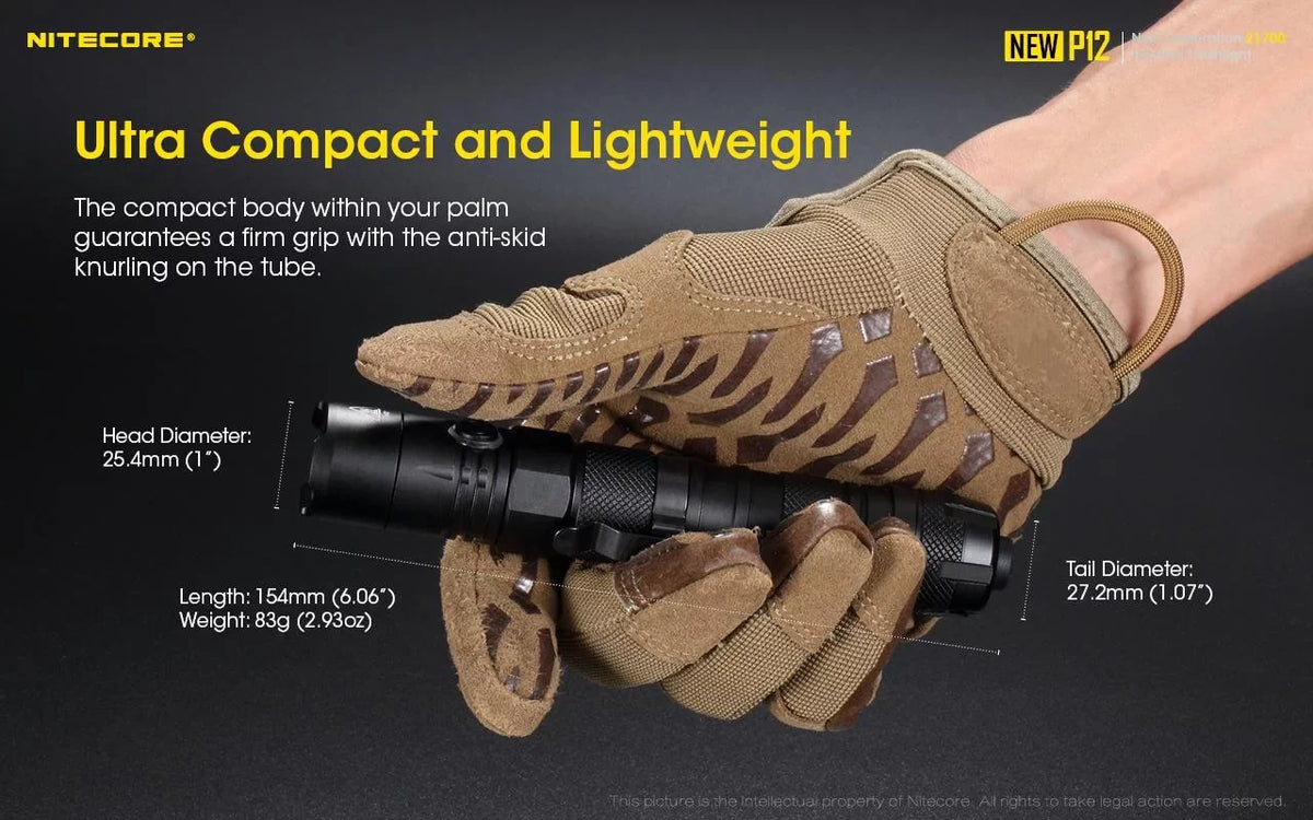 1200 LED Tactical Pressure w/RSW3 Version - P12 CREE Switch Nitecore Combo: Flashlight - V6 Lumens XP-L HD New