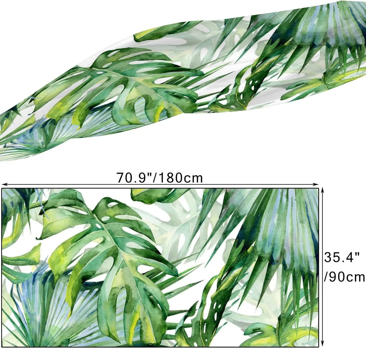 Scarves Hyjoy Long Green Leaves Scarf Girls Silk Lightweight Watercolor Neck for Women Shawl Wrap