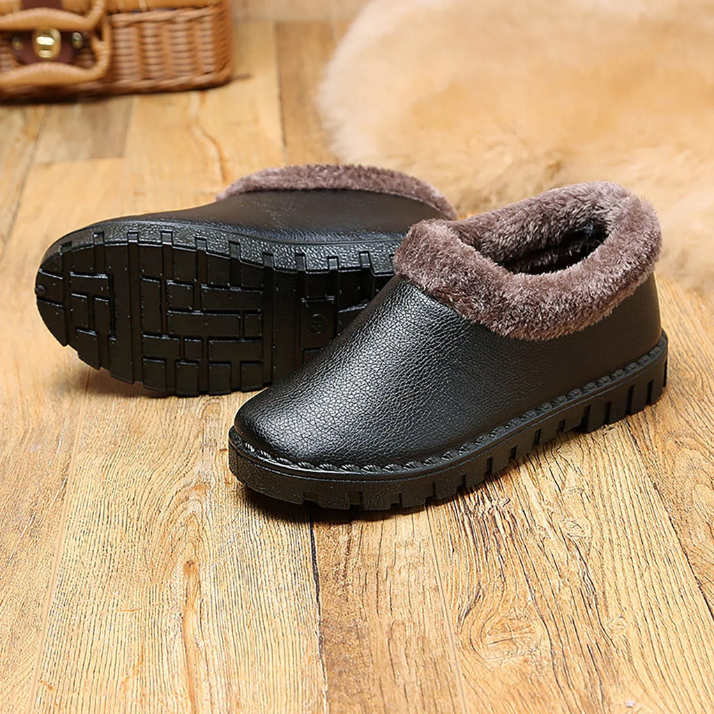 Cotton Thickened Winter Fashion Winter Snow Boots Women Hiking Plush T Boots Cotton ILJNDTGBE PU Shoes Womens Shoes Warm