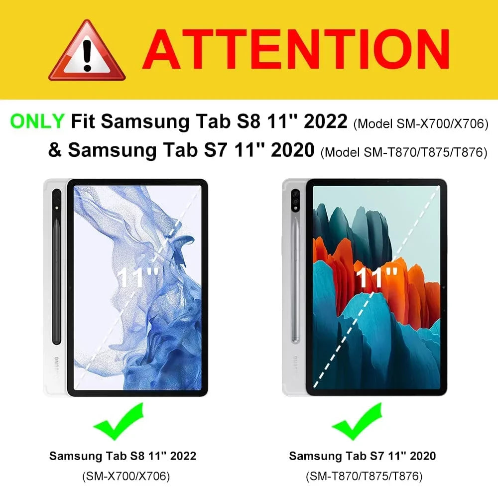 Case 11 Backlit Slim Keyboard, Galaxy Detachable (2022) for 7 Galaxy inch Tab Cover Holder] (2020) Pen Tablet, Keyboard Tab Fintie S8 Wireless Composition Stand Bluetooth with / S7 Color [S
