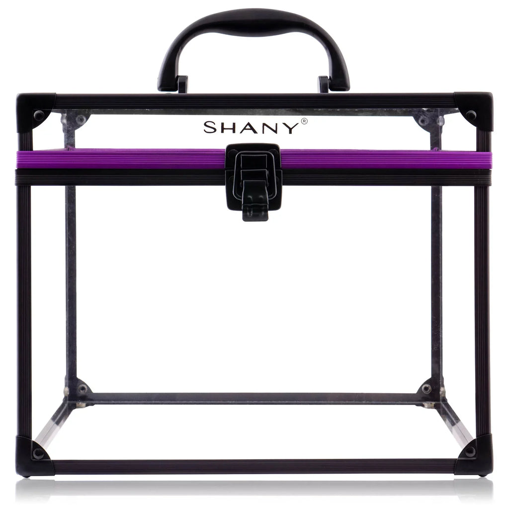 Organizer Case Bag - Large with Train Closure Extra Accents Case Travel and SHANY Makeup - and Toiletry Black/Purple Secure Cosmetics Clear Clear