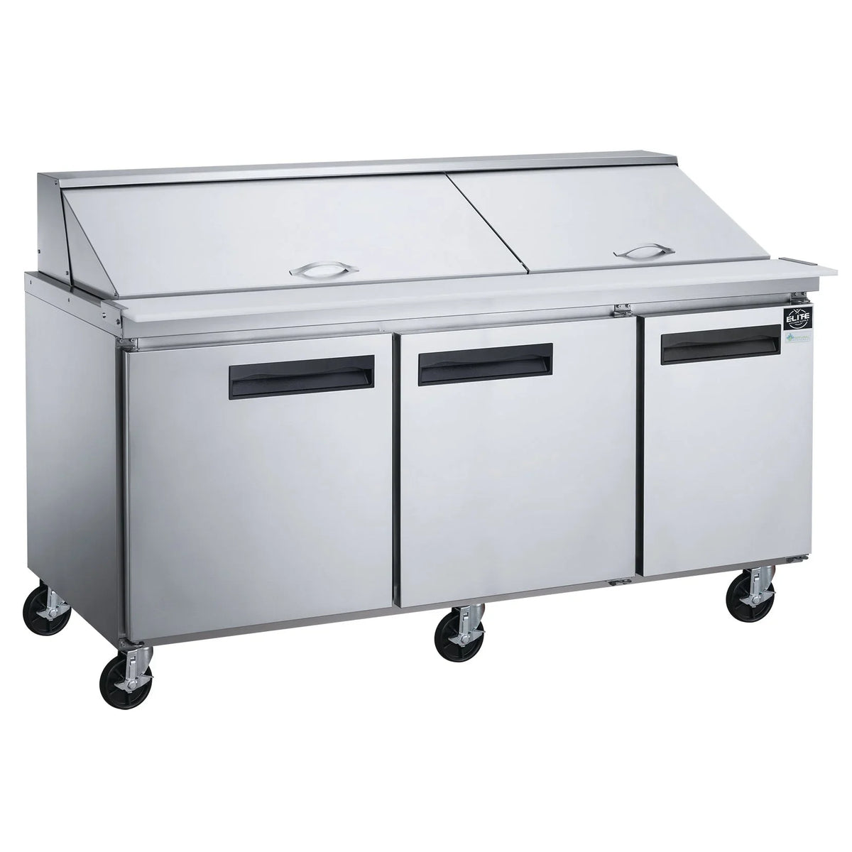 72 In. Three Door/Mega Top Sandwich Prep Table Commercial Refrigerator 17.58 Cu. Ft.