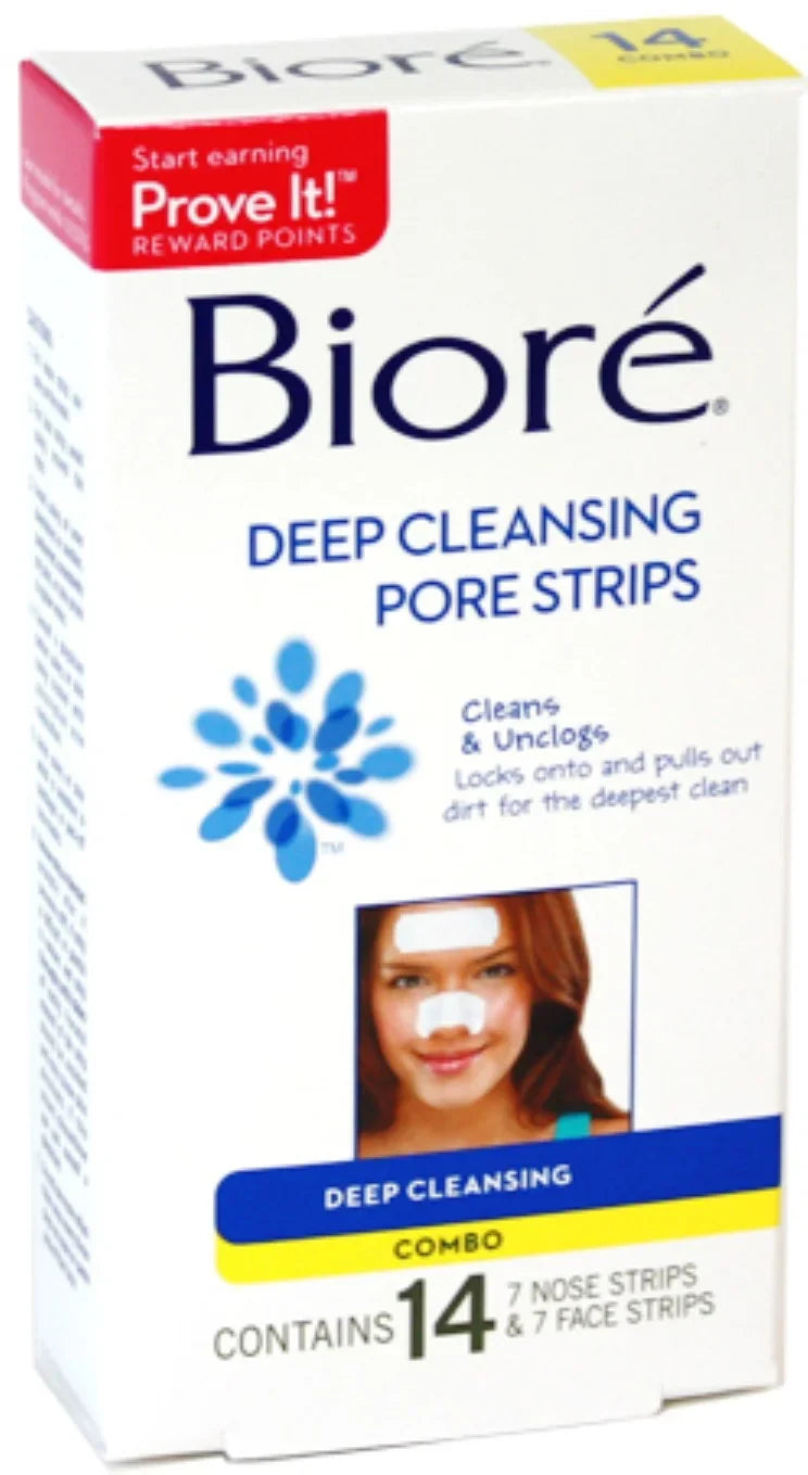 Combo Pore 4) Cleansing Pack Deep Strips of Each 14 (Pack Biore Face/Nose