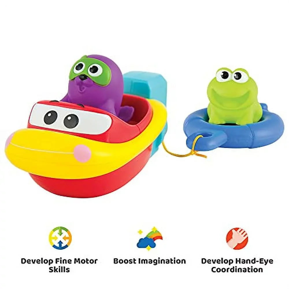 Needed - Durable Kids Girls - No Bath Accessories Bathtub for 'N Toddlers & Pool & & Floating Toy Babies, - for - Pull Boys Plastic, Batteries Boat Go Toys & Child-Safe Boats Seat Playtime KiddoLab