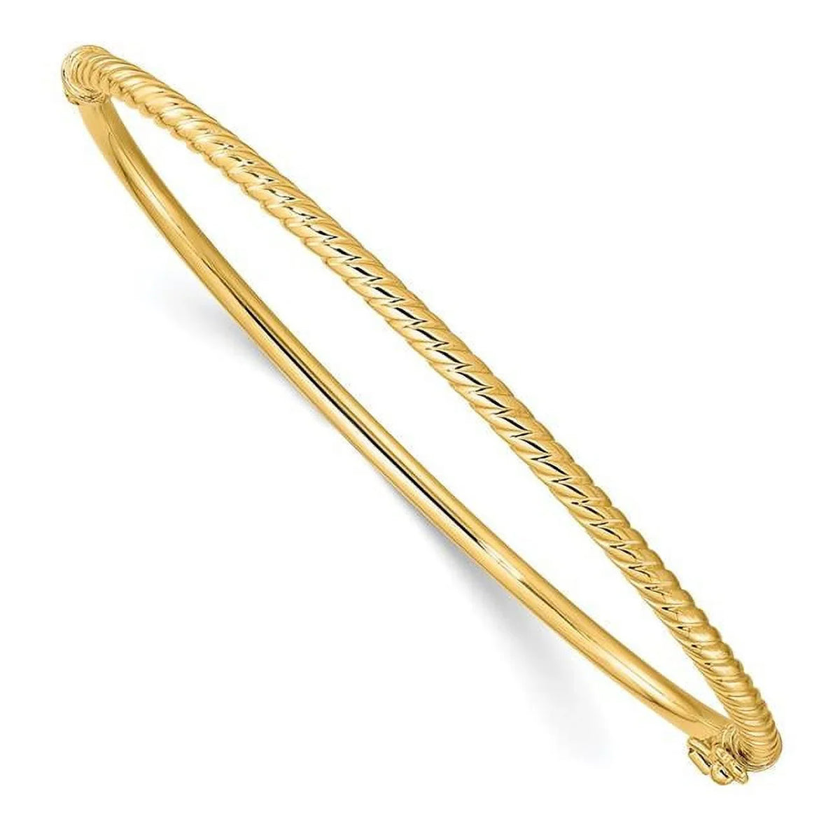 Hinged Finest 14K Textured Polished Leslies Bangle Gold