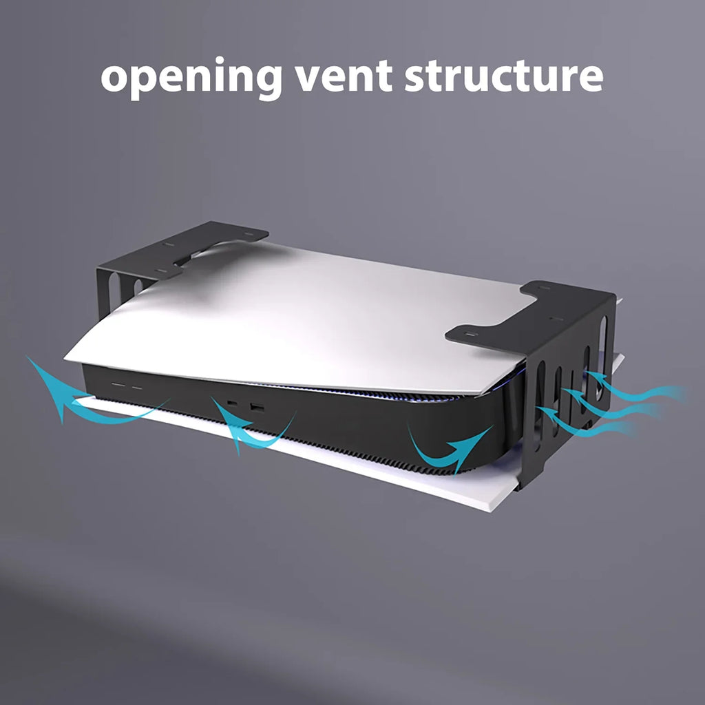 Strong Space Liboer Save Mounting, PS5 Under Desk Black fabric, for Console, Metal Holder