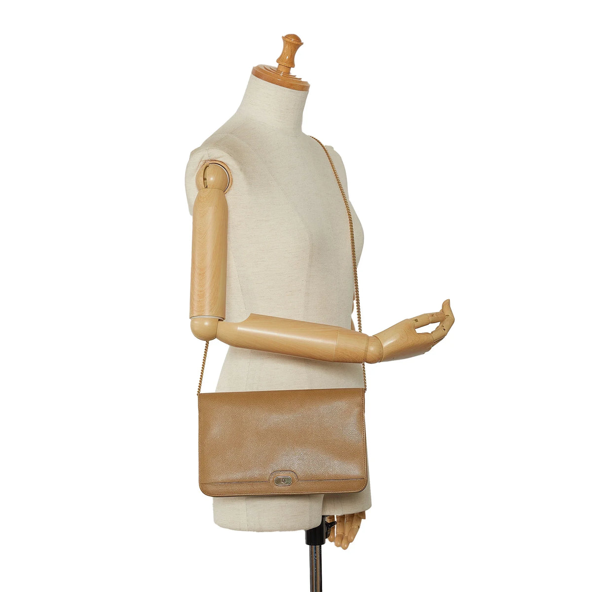 Unisex (Good) Authenticated Bag Leather Chain Dior Calf Pre-Owned Crossbody Crossbody Brown