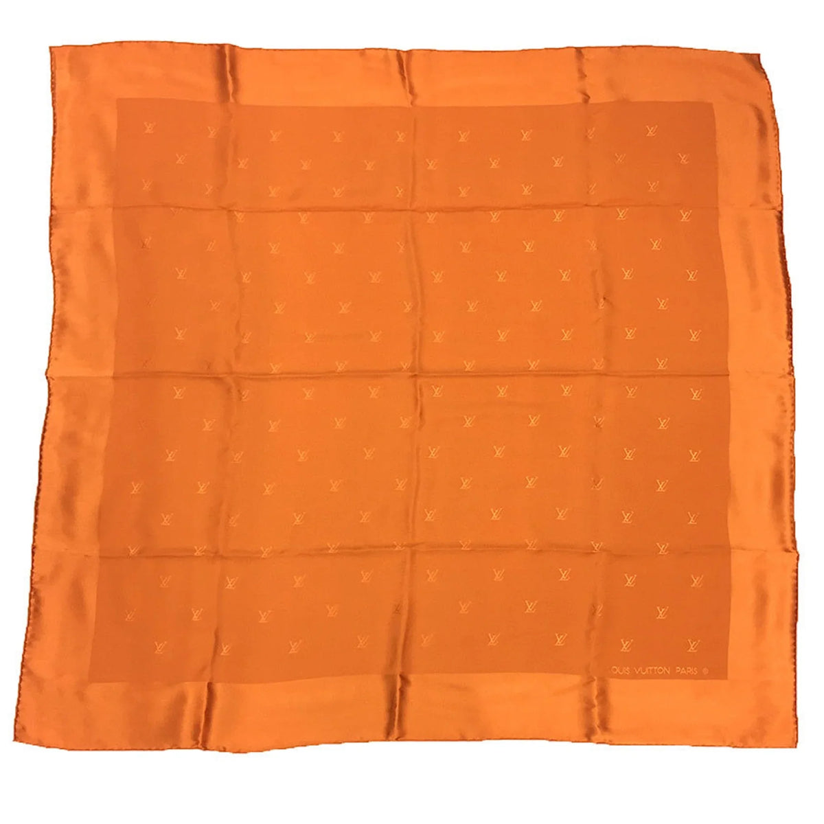 Orange Monaco Muffler Carré (Good) Silk Pre-Owned Scarf Men's Women's Monogram 100%