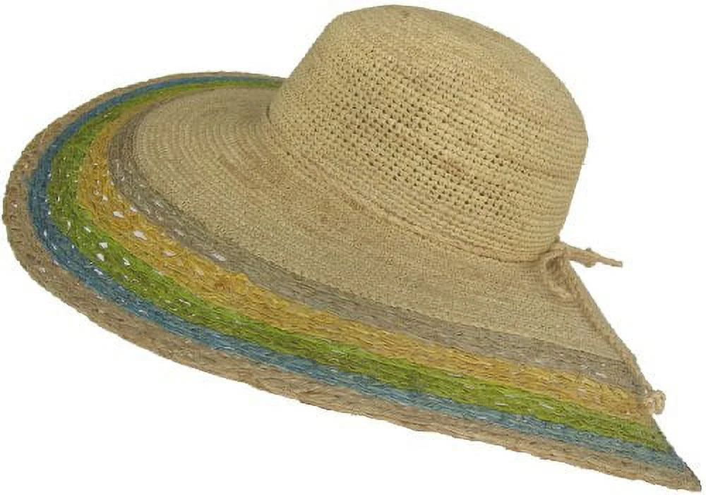 Crown Hat Sun Poolside Christys "Vizcaya" Brim Crochet Raffia Big
