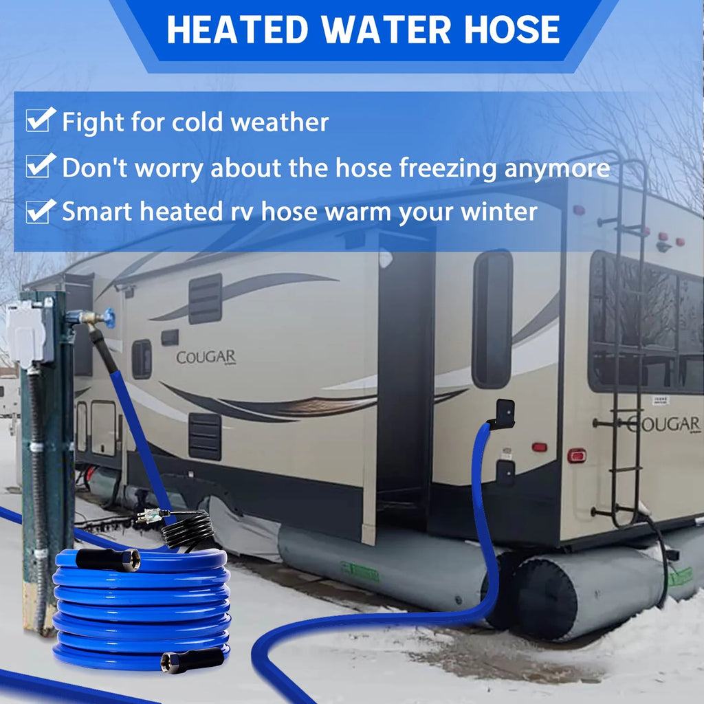 15 Ft Heated Water Hose For Rv Outdoor Drinking Water Hose Freeze Protection Down To -45 F For Rv Trailer