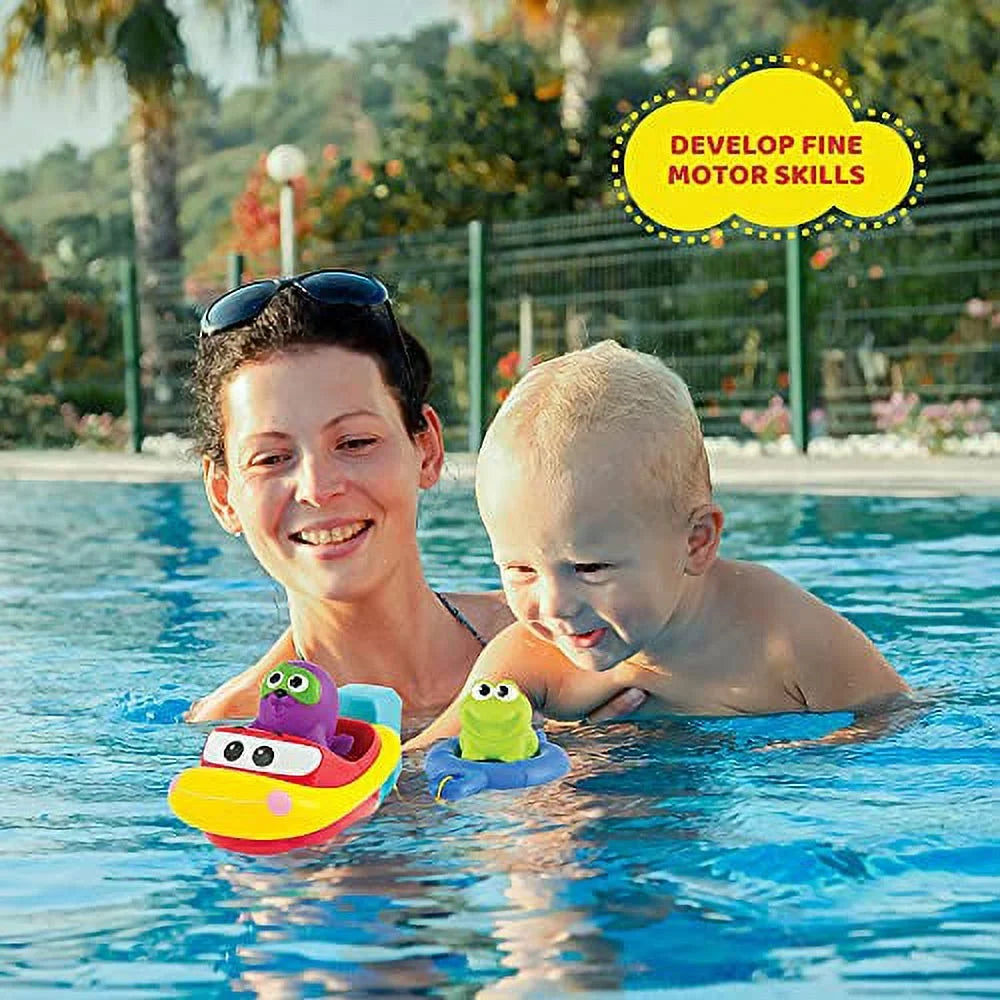 Needed - Durable Kids Girls - No Bath Accessories Bathtub for 'N Toddlers & Pool & & Floating Toy Babies, - for - Pull Boys Plastic, Batteries Boat Go Toys & Child-Safe Boats Seat Playtime KiddoLab