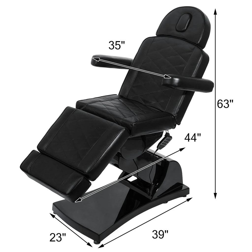 Table for All Massage Salon 4 Electrical Dental Motors VEVOR Adjustable Tattoo Podiatry Reclining (Black) Chair Purpose Chair Spa Chair Electric Facial Full Bed Aesthetic Bed