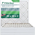 HVAC Filters Filterbuy (4-Pack) Pleated Furnace 13 MERV 20x20x2 Air AC