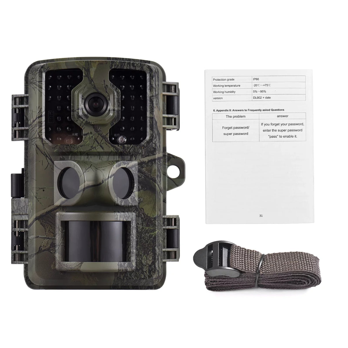 Goolrc 4K Trail 16Mp Wildlife Tracking With 2.0 Inch Tft Color Screen Pir Sensors 0.5S Trigger Time Supports Infrared Motion Activated Ip66 Waterproof