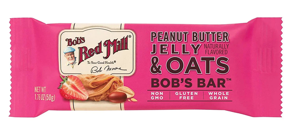 Peanut & Red 12 Oats Butter Mill Bars Bob's Jelly -- Bob's Bar