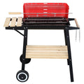Heavy Coal Portable Cooking Wheels 27 Square for BBQ Barbecue Duty Grill Charcoal with Camping Grill Inch Backyard exterior Patio Small for