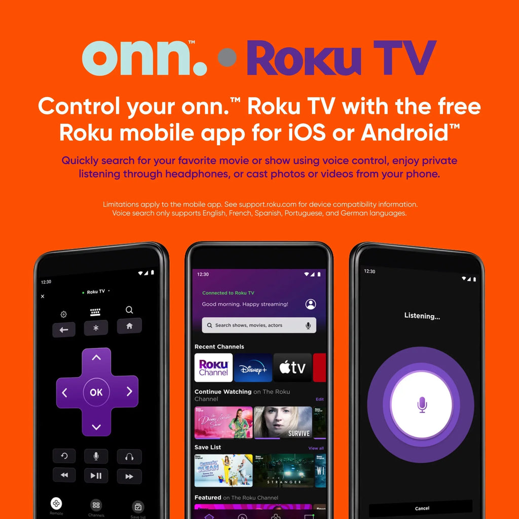 Roku HDR (2160P) 58” (100069454) LED Class 4K Smart onn. UHD TV