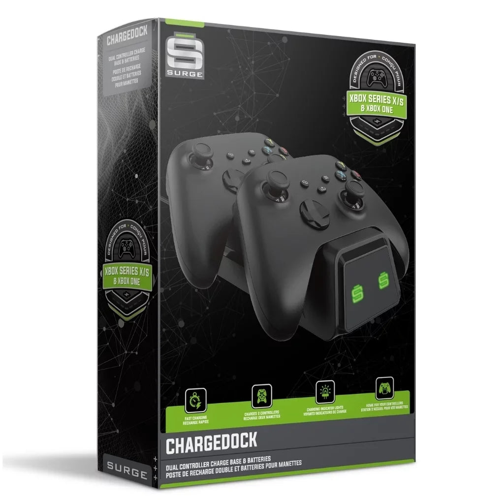 Console - and Powerpack Dual Carbon - Cloth Microfiber Battery/Charge Digital Black Series 512GB CHARGEDOCK Wireless Base with Charge Cable Bundle Surge with Controller S Cleaning Extra Xbox