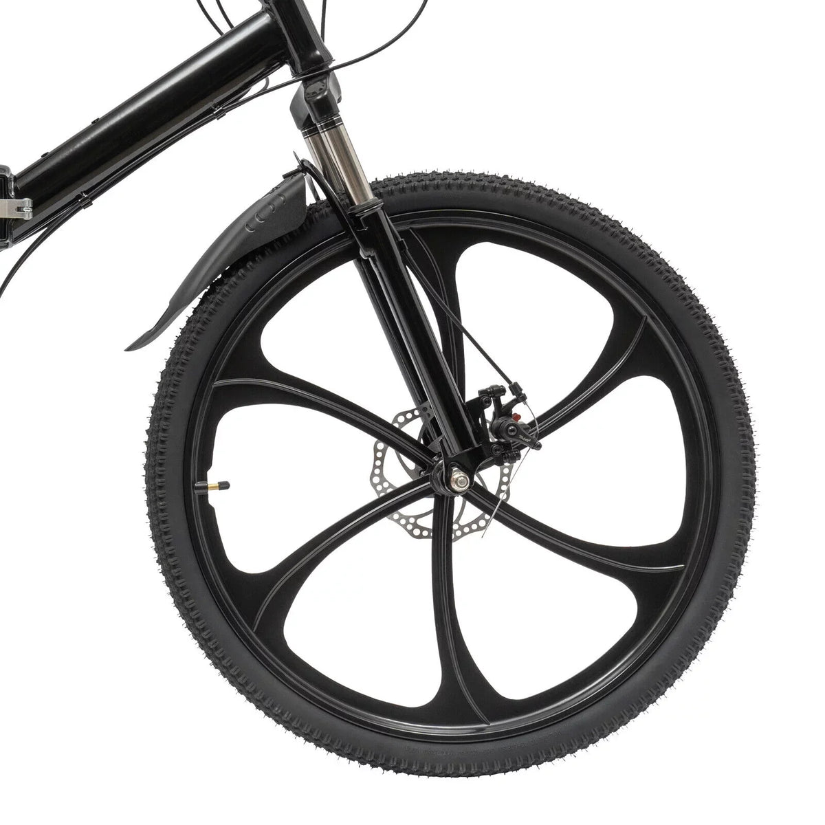 Miumaeov 26" Black Adult Folding Bike 21-Speed Shifter Folding City Bike Lamp Weight Carbon Steel Camping Bicycle Max Loading 150Kg/330Lbs