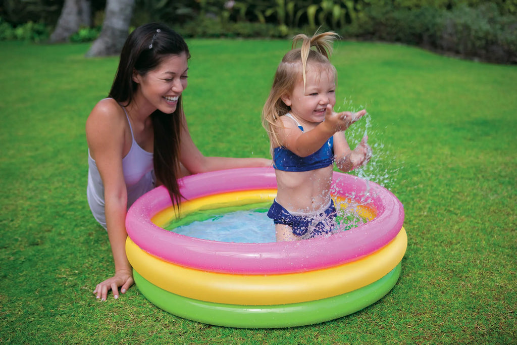 Multicolored Glow Swimming Pool, Intex Sunset Baby Colorful Inflatable 3