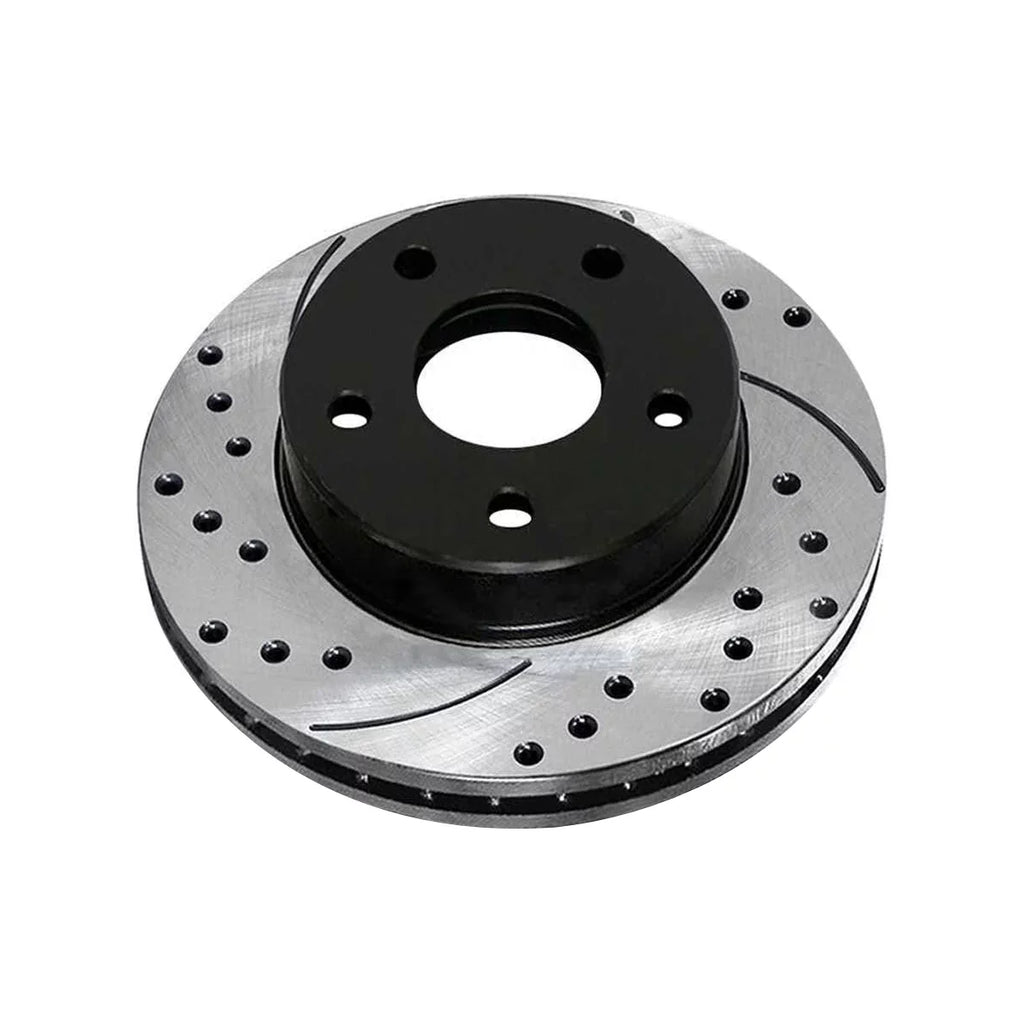 and Driver 2007-2010 Dodge Front 2008-2017 Mitsubishi 2 Caliber Slotted Brake Black FWD 2011 1.8L Passenger 2.4L of 2012 2.0L Rotors AWD Lancer for Drilled Pair AutoShack Replacement PR63039LR Side