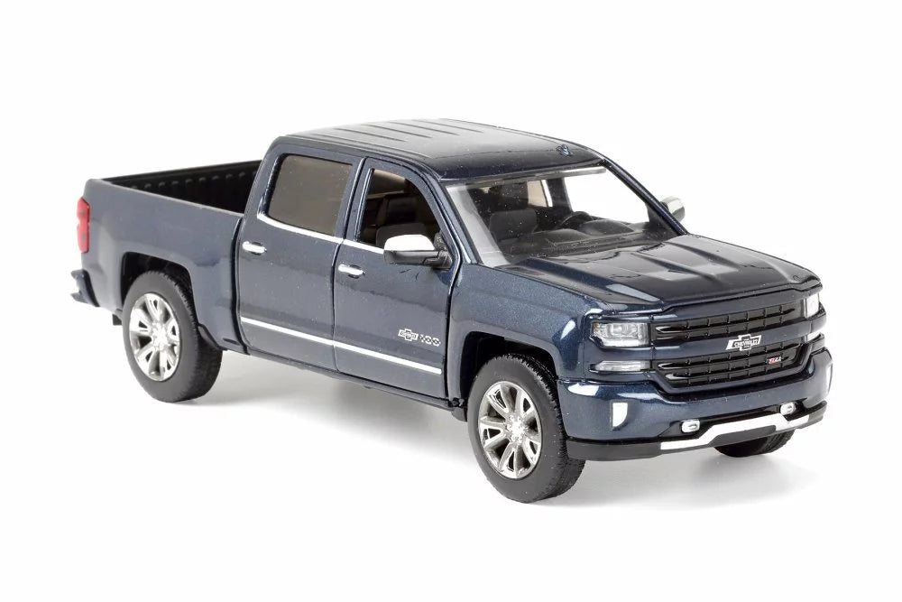 2018 Chevy Silverado Pick-Up Truck (Centennial Edition), Steel Navy - Motor Max 79353Bu - 1/27 Scale Diecast Model Toy Car