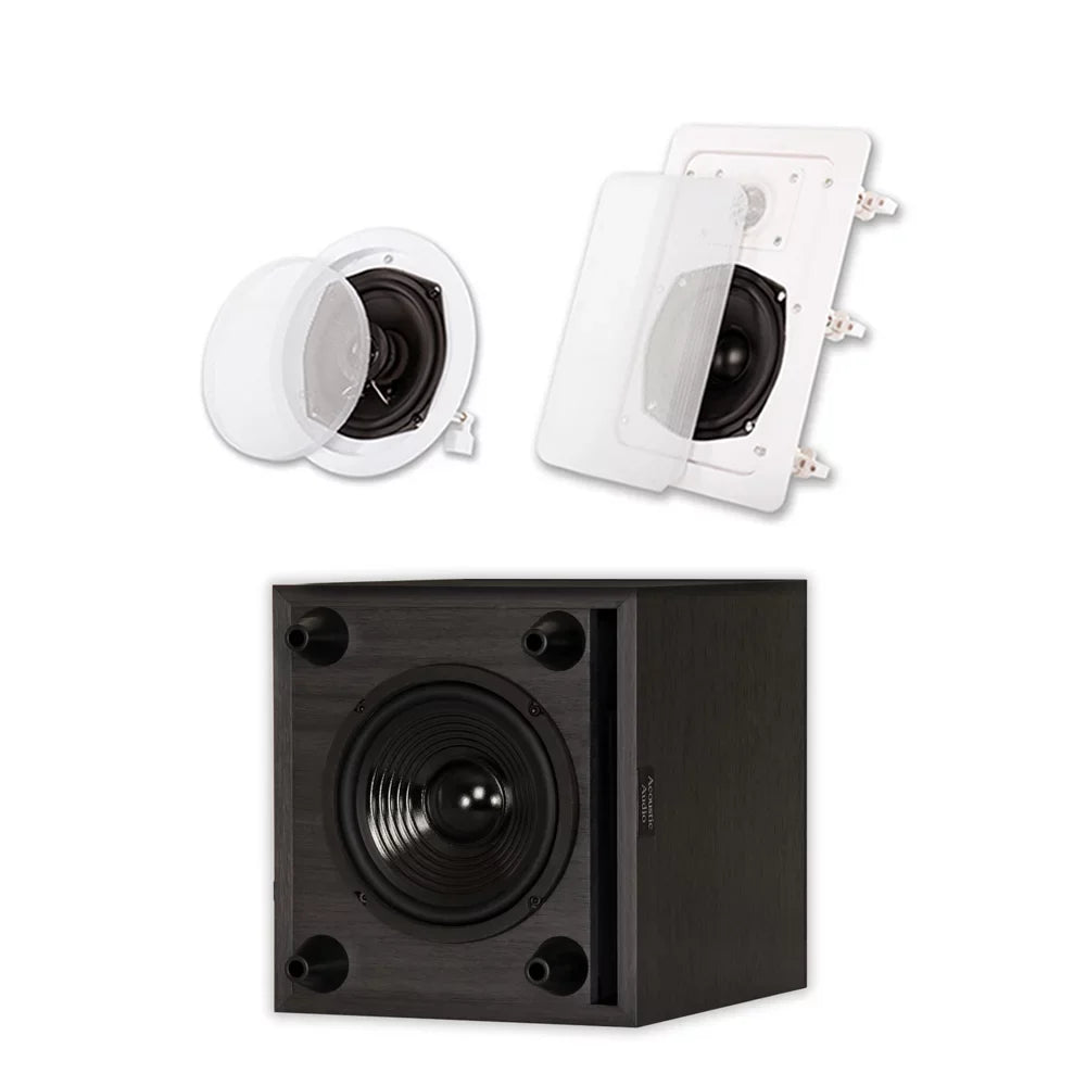 Flush Audio Set Acoustic Speaker 7.1 Mount Sub Speaker and 6" Powered 7 System